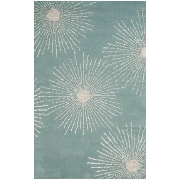 Safavieh 5 x 8 ft. Soho Hand Tufted Medium Rectangle Area RugLight Teal & Multicolor SOH712T-5